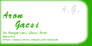 aron gacsi business card