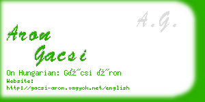 aron gacsi business card